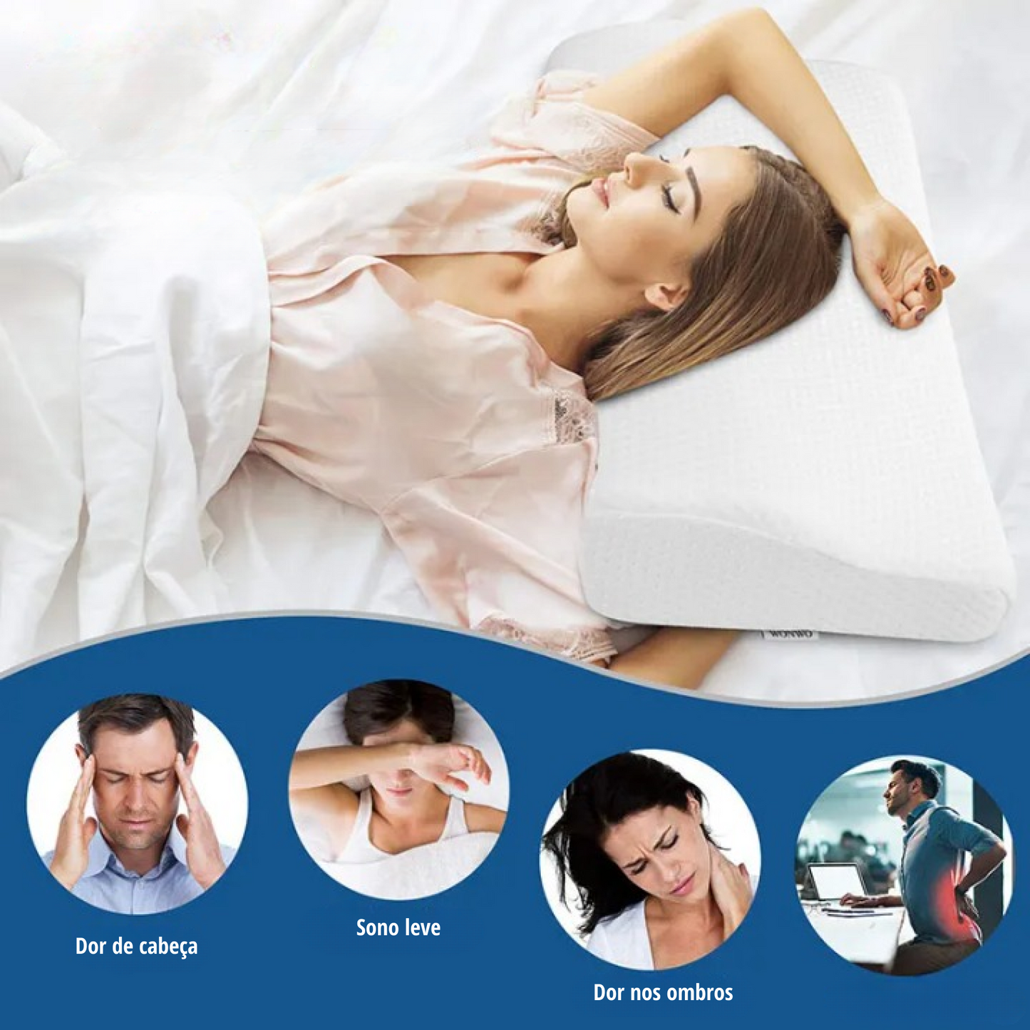 OrthoSleep™ Memory Foam Pillow – Ergonomic Support, Deep Rest & Cervical Relief